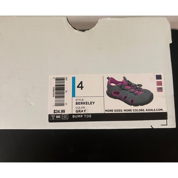 Girls Bump Toe Berkeley Gray Sandal Size 4 - Picture 1 of 9